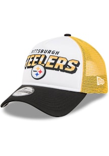 New Era Pittsburgh Steelers White Streak A Frame 9FORTY Adjustable Toddler Hat