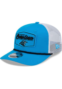 New Era Carolina Panthers 9SEVENTY Stretch Snap Cotton Trucker Patch Adjustable Hat - Light Blue