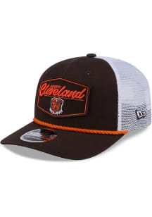 New Era Cleveland Browns 9SEVENTY Stretch Snap Cotton Trucker Patch Adjustable Hat - Brown