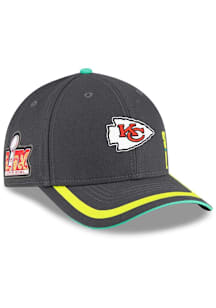 New Era Kansas City Chiefs 2024 Super Bowl LIX Participant 9FORTY M Crown Adjustable Hat - Grey