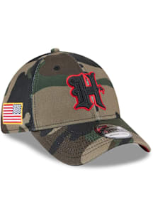 New Era Houston Texans Mens Green 2025 Salute to Service Camo Fan Pack 39THIRTY Flex Hat