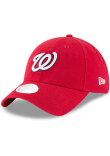 New Era Washington Nationals Red W Primary Logo Core Classic 9TWENTY Womens Adjustable Hat