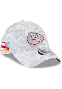 New Era Kansas City Chiefs Mens Grey 2025 Salute to Service Camo Fan Pack 39THIRTY Flex Hat