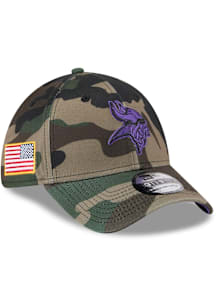 New Era Minnesota Vikings Mens Green 2025 Salute to Service Camo Fan Pack 39THIRTY Flex Hat