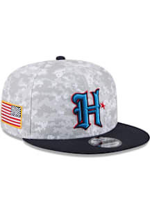 New Era Houston Texans Grey 2025 Salute to Service Camo Fan Pack 9FIFTY Mens Snapback Hat