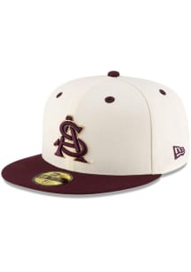 New Era Arizona State Sun Devils Mens Ivory NCAA AC 59FIFTY Fitted Hat