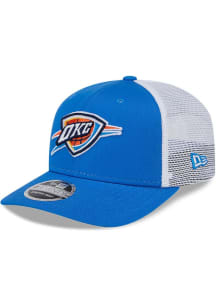 New Era Oklahoma City Thunder 9SEVENTY Stretch Snap Cotton Trucker Adjustable Hat - Blue
