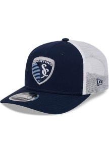 New Era Sporting Kansas City 9SEVENTY Stretch Snap Cotton Trucker Adjustable Hat - Navy Blue