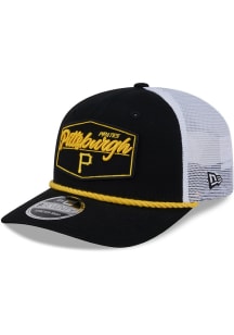 New Era Pittsburgh Pirates 9SEVENTY Stretch Snap Cotton Trucker Patch Adjustable Hat - Black