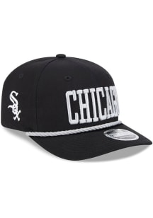 New Era Chicago White Sox Cotton Wordmark Stretch 9SEVENTY Adjustable Hat - Black