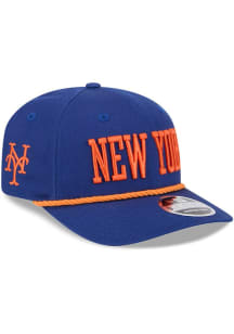 New Era New York Mets Cotton Wordmark Stretch 9SEVENTY Adjustable Hat - Blue