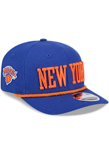 New Era New York Knicks Cotton Wordmark Stretch 9SEVENTY Adjustable Hat - Blue