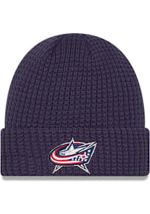 New Era Columbus Blue Jackets Blue Waffle Cuff Mens Knit Hat