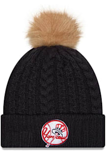 New Era New York Yankees Navy Blue Luxe Cuff Pom Womens Knit Hat