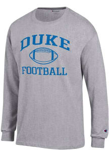 Champion Duke Blue Devils Grey Football Jersey Long Sleeve T Shirt