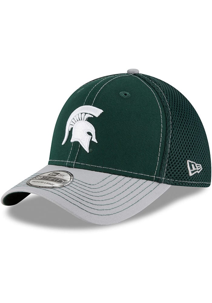 New Era Michigan State Spartans Mens Green 2T Neo 39THIRTY Flex Hat