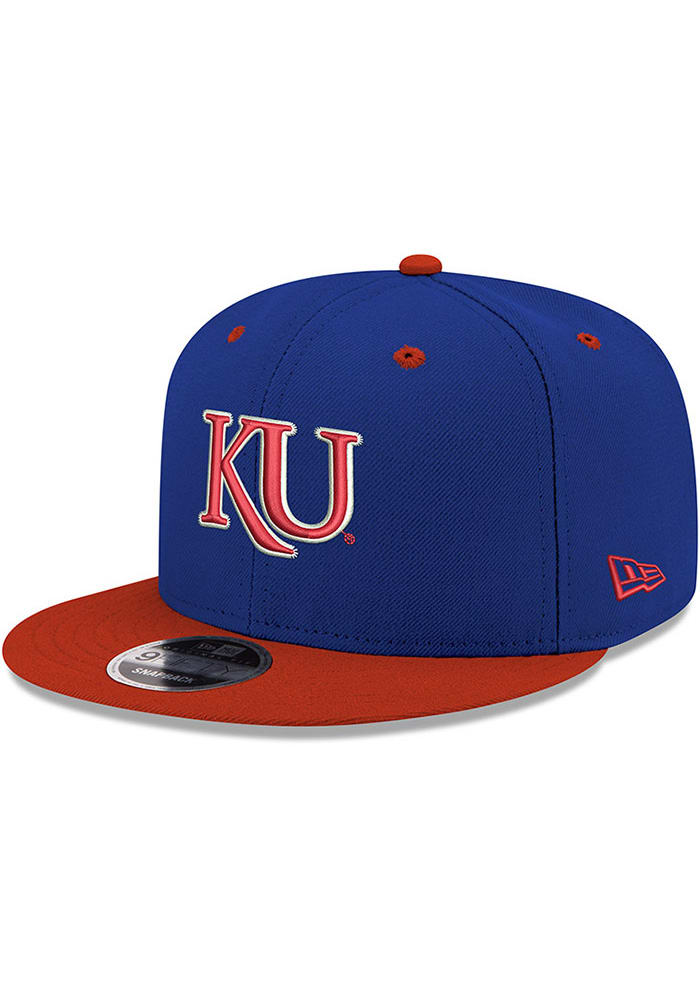 New Era Kansas Jayhawks Blue DE 9FIFTY Mens Snapback Hat