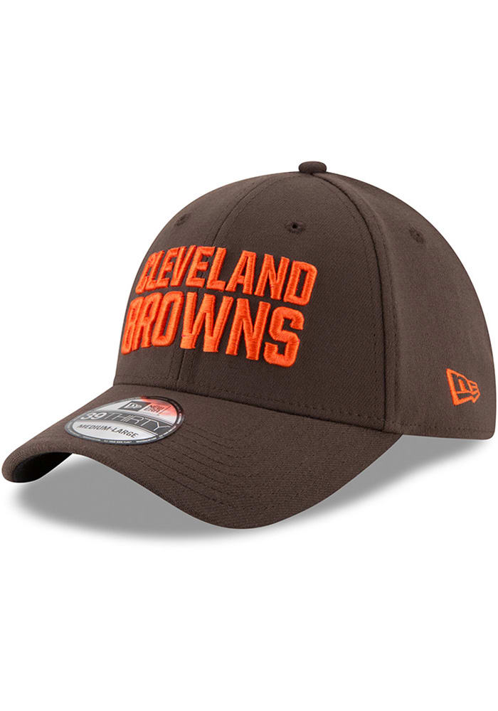 New Era Cleveland Browns Mens Brown Team Classic 39THIRTY Flex Hat