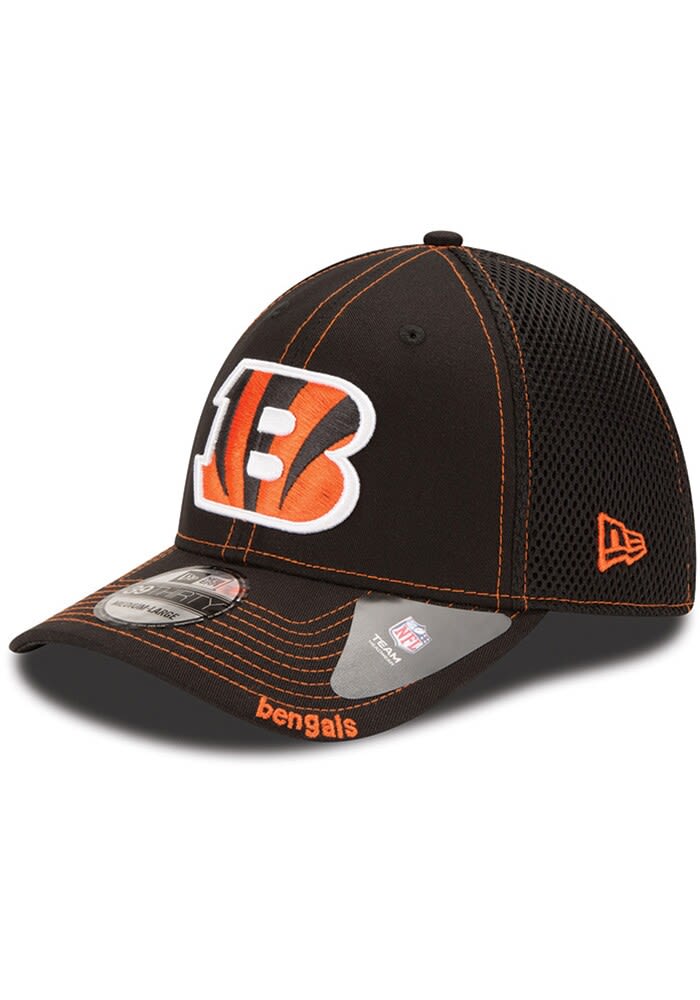 New Era Men's Cincinnati Bengals Logo 39Thirty Black Stretch Fit Hat