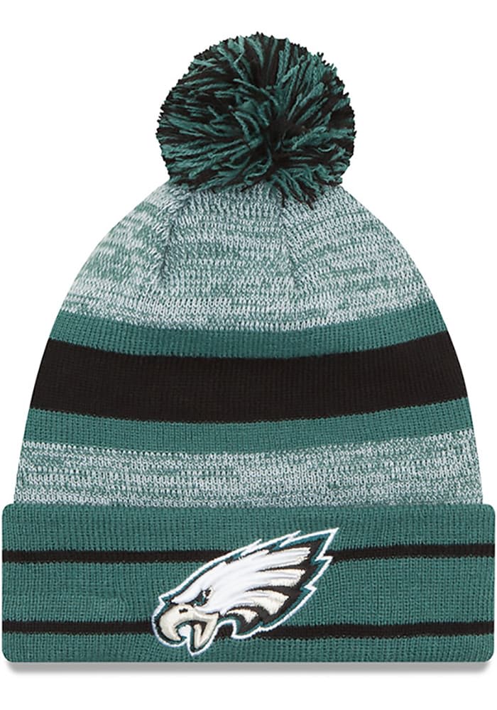 Philadelphia Eagles New Era MIDNIGHTGREEN Cuff Pom Knit Hat