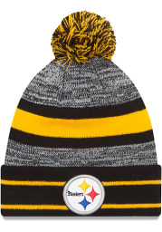 New Era Pittsburgh Steelers Black Cuff Pom Mens Knit Hat