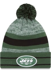 New Era New York Jets Green Cuff Pom Mens Knit Hat