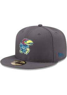 New Era Kansas Jayhawks Mens Grey Graphite 59FIFTY Fitted Hat