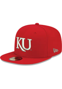 New Era Kansas Jayhawks Mens Red Trajan 59FIFTY Fitted Hat