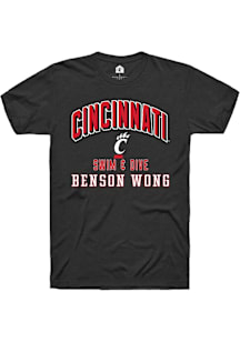 Benson Wong Cincinnati Bearcats Black NIL Arch Logo Short Sleeve Player T Shirt