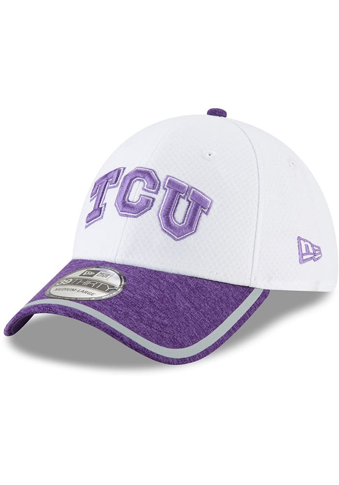 New Era TCU Horned Frogs Mens White Tinted Trim 39THIRTY Flex Hat