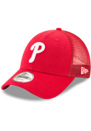 New Era Philadelphia Phillies Trucker 9FORTY Adjustable Hat - Red