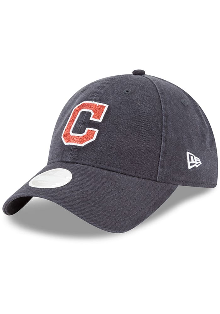 New Era Cleveland Indians Blue Team Glisten 9TWENTY Womens Adjustable Hat