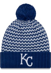 New Era Kansas City Royals Blue Patterned Pom Womens Knit Hat