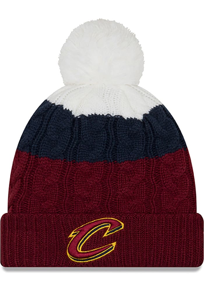 New Era Cleveland Cavaliers Maroon Layered Up 2 Womens Knit Hat