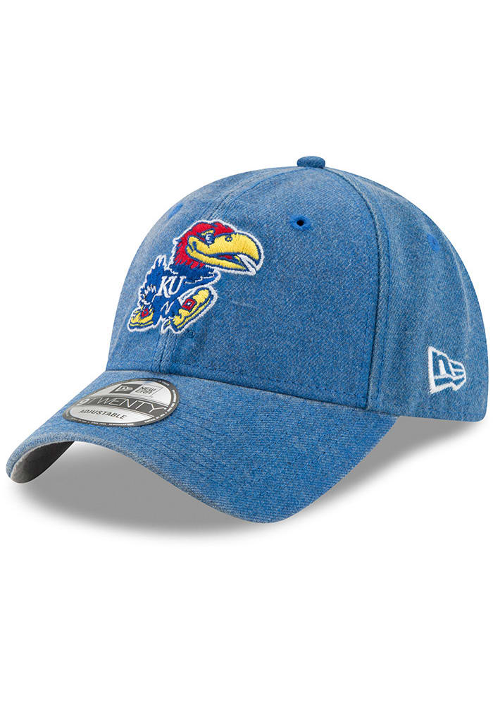 New Era Kansas Jayhawks Rugged Heather 9TWENTY Adjustable Hat - Blue