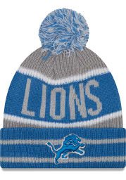 New Era Detroit Lions Blue Banner Block Mens Knit Hat