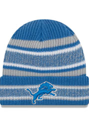 New Era Detroit Lions Blue Vintage Stripe Mens Knit Hat