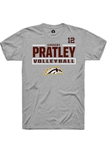 Cassidy Pratley Western Michigan Broncos Grey NIL Stacked Box Short Sleeve Player T Shirt