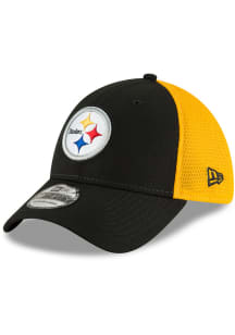 New Era Pittsburgh Steelers Mens Black 2T Sided 39THIRTY Flex Hat