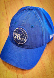 New Era Philadelphia 76ers Blue Rugged Glisten LS 9TWENTY Womens Adjustable Hat