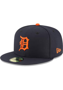 New Era Detroit Tigers Mens Navy Blue 2018 AC Road 59FIFTY Fitted Hat