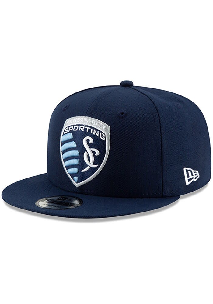 Men's New Era Navy Sporting Kansas City Kick-Off 39THIRTY Flex Hat