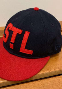 New Era St Louis Cardinals Mens Navy Blue 1943 Retro-Crown 59FIFTY Fitted Hat