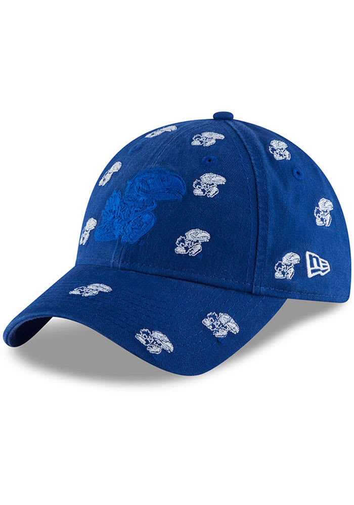 New Era Kansas Jayhawks Blue JR Logo Scatter 9TWENTY Adjustable Toddler Hat