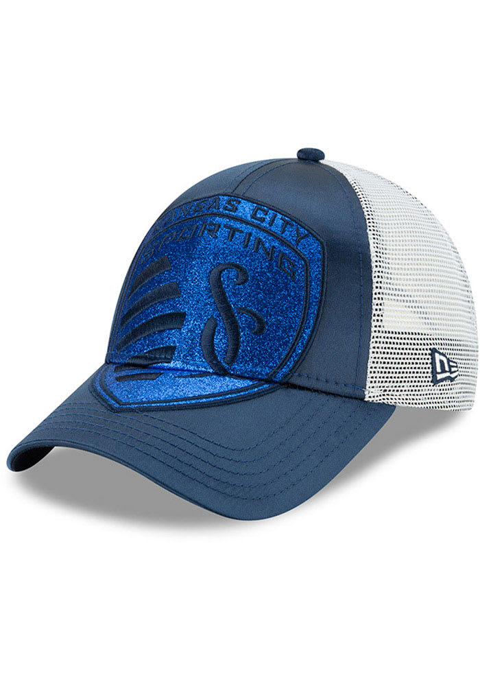 New Era Sporting Kansas City Navy Blue NE Radiant Team 9FORTY Womens Adjustable Hat