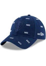 New Era Sporting Kansas City Navy Blue JR Logo Scatter 9TWENTY Youth Adjustable Hat