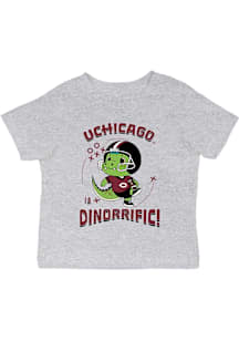Vive La Fete University of Chicago Maroons Infant Dino-Riffic Short Sleeve T-Shirt Grey