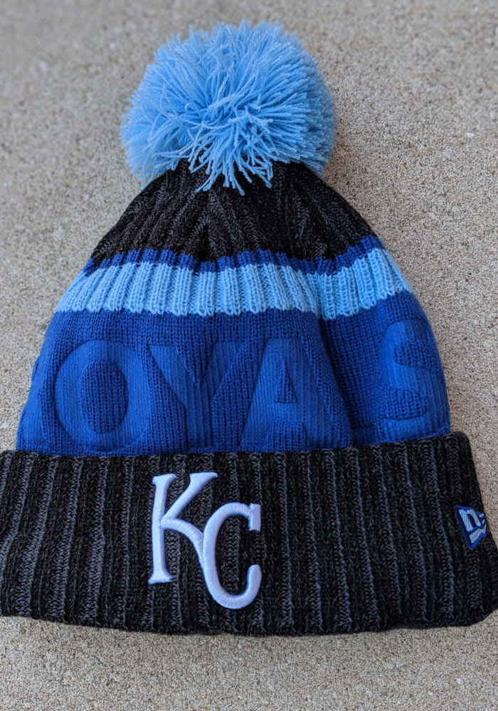 New Era Kansas City Royals Black Bossed Cuff Knit Mens Knit Hat