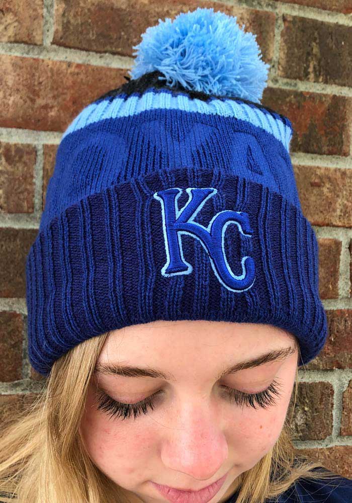 New Era Kansas City Royals Blue Tonal Bossed Cuff Knit Mens Knit Hat