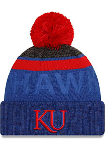 New Era Kansas Jayhawks Blue Tonal Bossed Cuff Knit Mens Knit Hat